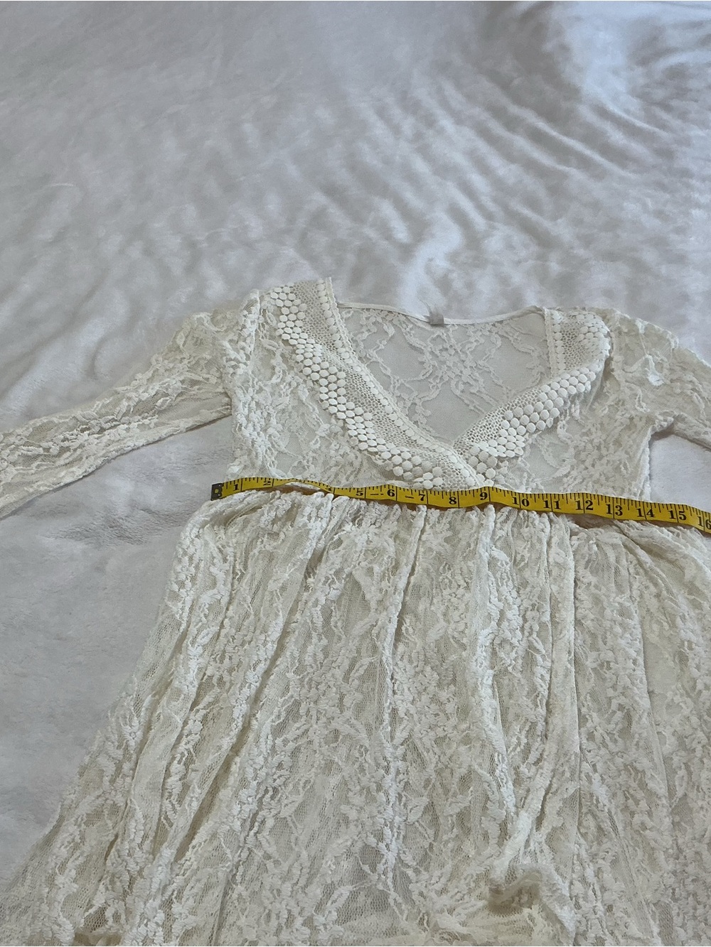 Free People Hi-Low White Lace Dress Boho Cover-Up Festival Fairycore Ethereal 2 - Picture 5 of 9